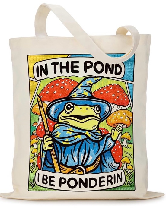 Handbags - Frog Ponderin' Canvas Tote